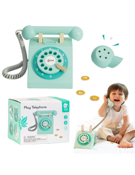 CLASSIC WORLD Telefon Stacjonarny Drewniany Dla Dzieci