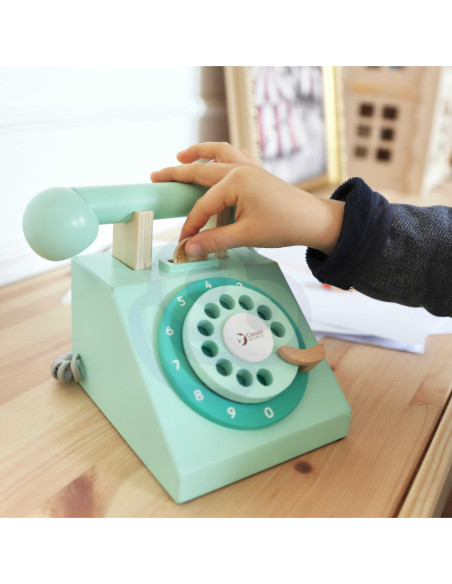 CLASSIC WORLD Telefon Stacjonarny Drewniany Dla Dzieci