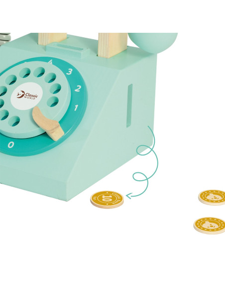 CLASSIC WORLD Telefon Stacjonarny Drewniany Dla Dzieci