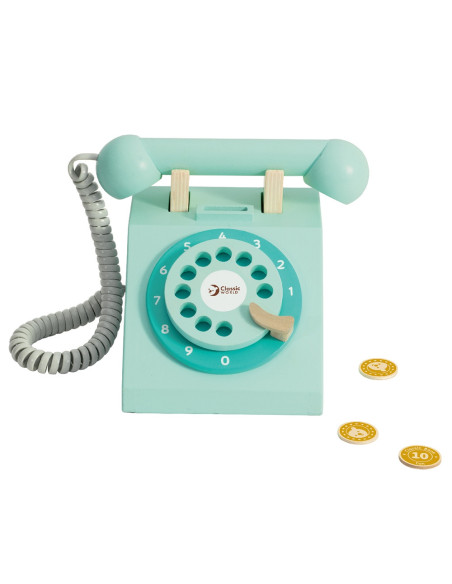 CLASSIC WORLD Telefon Stacjonarny Drewniany Dla Dzieci