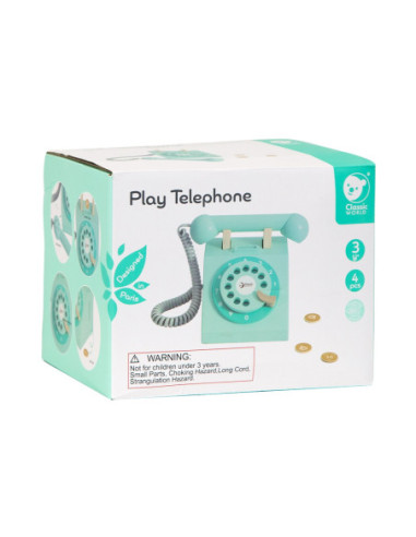 CLASSIC WORLD Telefon Stacjonarny Drewniany Dla Dzieci