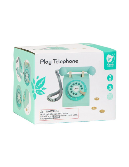 CLASSIC WORLD Telefon Stacjonarny Drewniany Dla Dzieci
