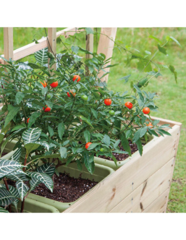 CLASSIC WORLD Drewniany Kwietnik na Kółkach do Ogrodu + Tablica