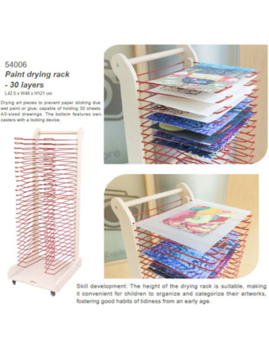 CLASSIC WORLD EDU Stojak do Suszenia Prac Plastycznych - 30 Poziomów