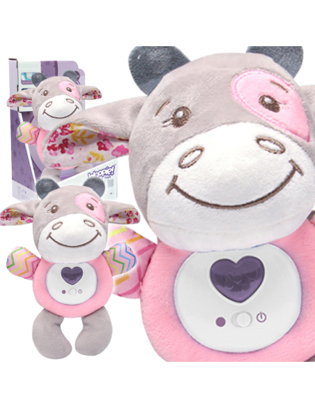 WOOPIE Interaktywny Pluszak Przytulanka dla Niemowląt Światło Dźwięk Byk Usypiacz