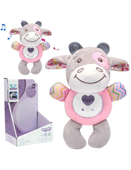 WOOPIE Interaktywny Pluszak Przytulanka dla Niemowląt Światło Dźwięk Byk Usypiacz
