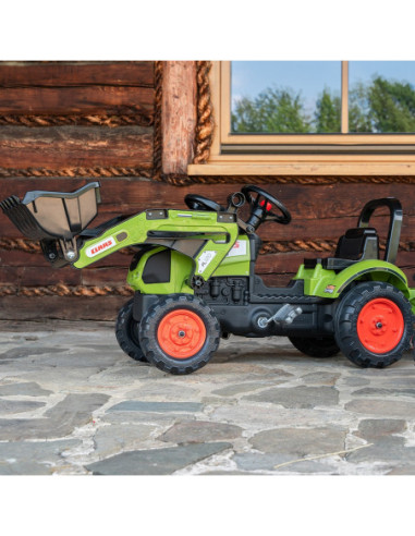 FALK Traktor Claas Zielony na Pedały z Przyczepą + Klakson od 2 Lat.
