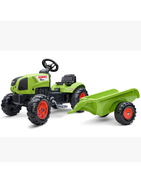 FALK Traktor Claas Zielony na Pedały z Przyczepą + Klakson od 2 Lat.