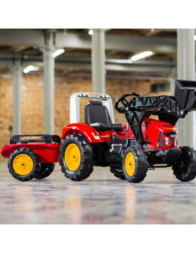 FALK Traktor na Pedały z Przyczepą Red Supercharger