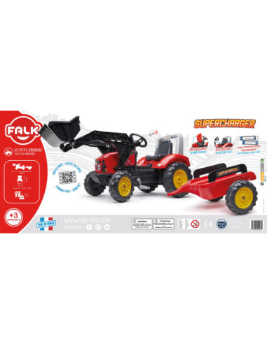 FALK Traktor na Pedały z Przyczepą Red Supercharger