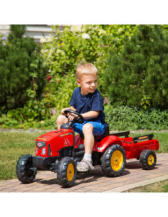 FALK Traktorek Red Supercharger Czerwony Otwierana Maska Od 2 Lat 2