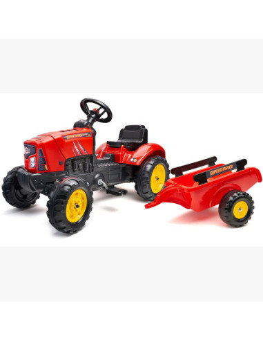 FALK Traktorek Red Supercharger Czerwony Otwierana Maska Od 2 Lat