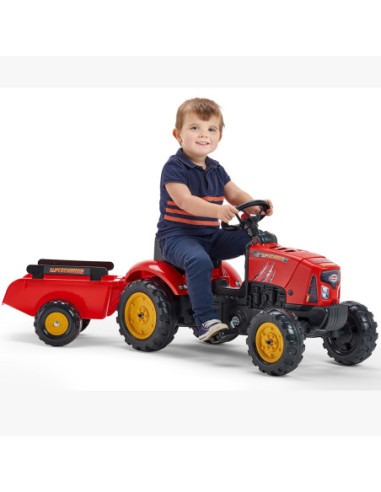 FALK Traktorek Red Supercharger Czerwony Otwierana Maska Od 2 Lat