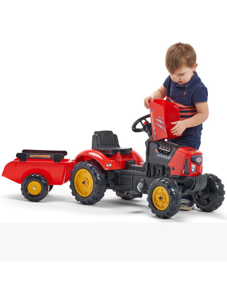 FALK Traktorek Red Supercharger Czerwony Otwierana Maska Od 2 Lat