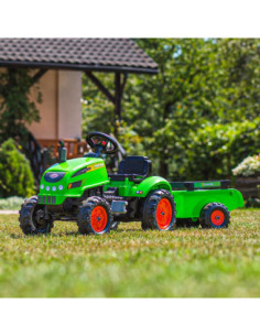 FALK Traktorek X Tractor Zielony z Przyczepką Klakson od 2 Lat 2