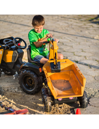 FALK Traktor Case IH Backhoe Pomarańczowy z Przyczepką Ruchoma Łyżka od 3 Lat