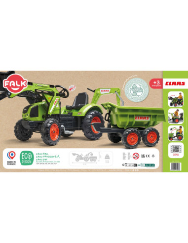 FALK Traktor CLAAS ARION z Przyczepą Maxi i Łyżką