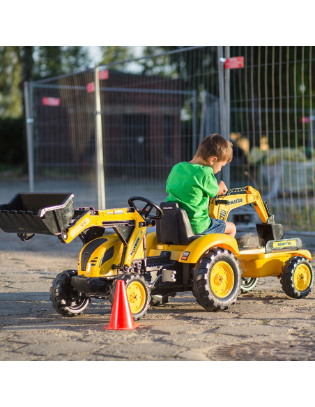 FALK Traktor na Pedały Koparka KOMATSU Łyżka + Przyczepa od 2 lat