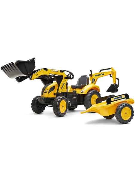 FALK Traktor na Pedały Koparka KOMATSU Łyżka + Przyczepa od 2 lat