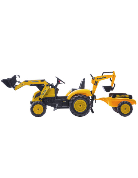 FALK Traktor na Pedały Koparka KOMATSU Łyżka + Przyczepa od 2 lat