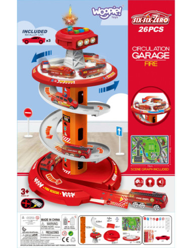 WOOPIE Tor Spirala Garaż dla Samochodzików 3 szt.