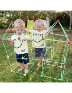 WOOPIE Zestaw Konstrukcyjny Duże Klocki Słomki Rurki 128 el. 2