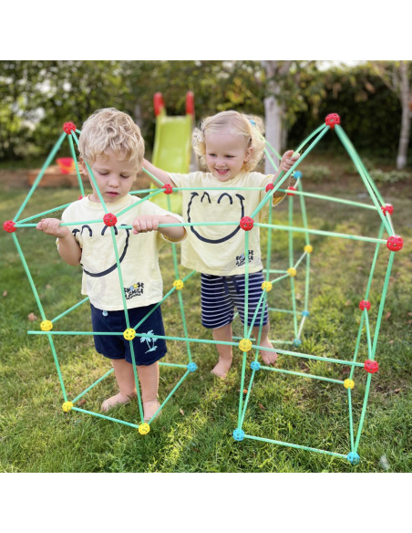 WOOPIE Zestaw Konstrukcyjny Duże Klocki Słomki Rurki 128 el.