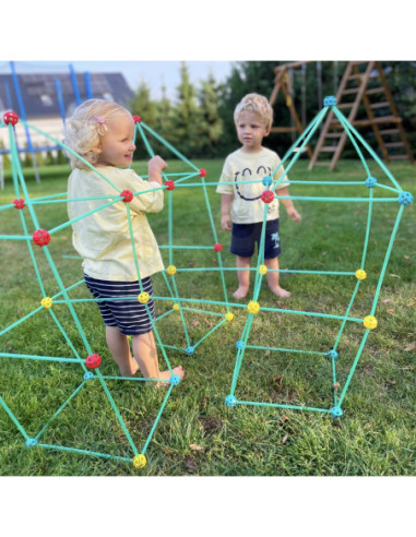 WOOPIE Zestaw Konstrukcyjny Duże Klocki Słomki Rurki 128 el.