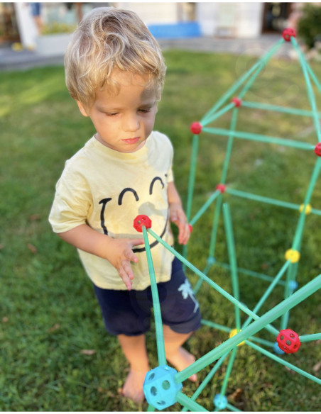 WOOPIE Zestaw Konstrukcyjny Duże Klocki Słomki Rurki 128 el.