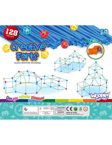 WOOPIE Zestaw Konstrukcyjny Duże Klocki Słomki Rurki 128 el.