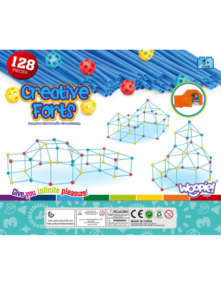 WOOPIE Zestaw Konstrukcyjny Duże Klocki Słomki Rurki 128 el.