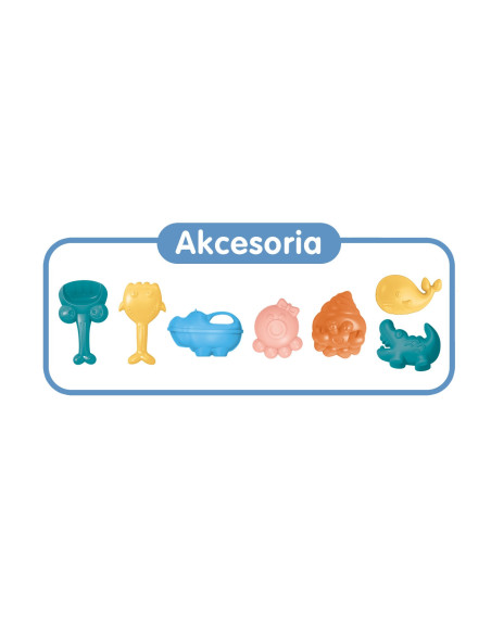 WOOPIE Zestaw do Piasku 3w1 Walizka Krówka + Zabawka Wodna
