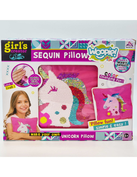 WOOPIE ART&FUN Zestaw Kreatywny Poduszka do Ozdobienia Jednorożec