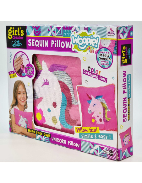 WOOPIE ART&FUN Zestaw Kreatywny Poduszka do Ozdobienia Jednorożec