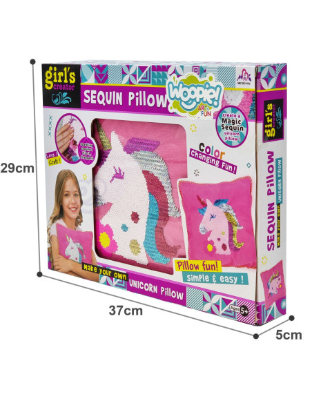 WOOPIE ART&FUN Zestaw Kreatywny Poduszka do Ozdobienia Jednorożec
