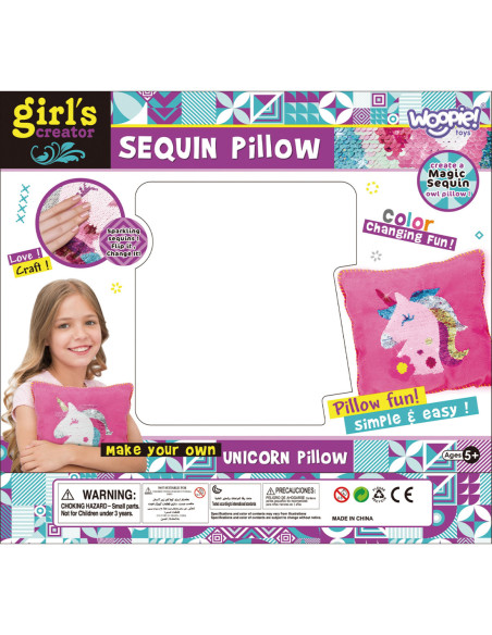 WOOPIE ART&FUN Zestaw Kreatywny Poduszka do Ozdobienia Jednorożec
