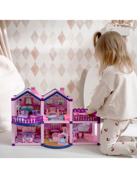 WOOPIE Domek dla Lalek Kucyków PONY FANTASY VILLA 120 el.