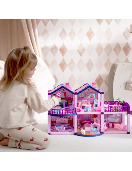 WOOPIE Domek dla Lalek Kucyków PONY FANTASY VILLA 120 el.