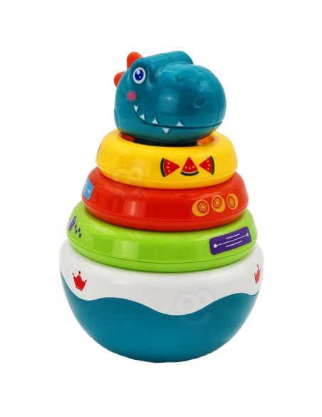 WOOPIE Zabawka Sensoryczna Dino Układanka Piramidka dla Niemowląt