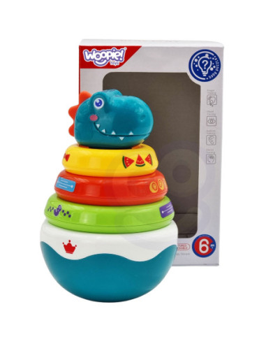 WOOPIE Zabawka Sensoryczna Dino Układanka Piramidka dla Niemowląt