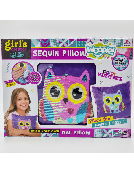 WOOPIE ART&FUN Zestaw Kreatywny Poduszka do Ozdobienia Sowa