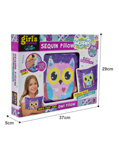 WOOPIE ART&FUN Zestaw Kreatywny Poduszka do Ozdobienia Sowa