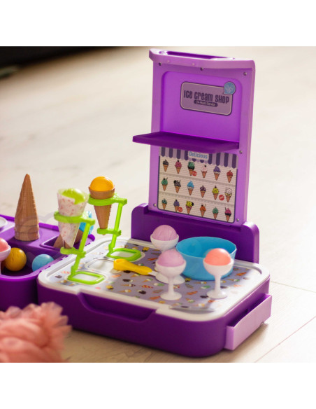 WOOPIE Walizka z Lodami 3w1 Kuchnia Sklepik Lodziarnia Przenośna 62 el.