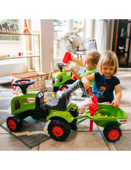 FALK Traktorek Baby Claas Zielony z Przyczepką + akc. od 1 roku