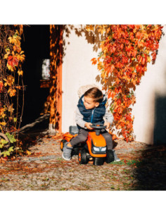 FALK Traktorek Baby Valtra Biały z Przyczepką + akc. od 1 roku 2