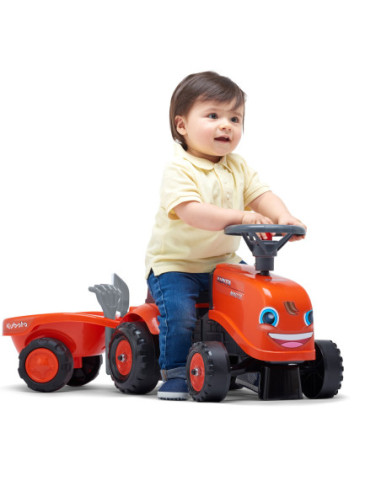 FALK Traktorek Baby Valtra Biały z Przyczepką + akc. od 1 roku