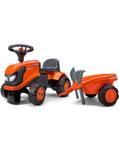FALK Traktorek Baby Valtra Biały z Przyczepką + akc. od 1 roku