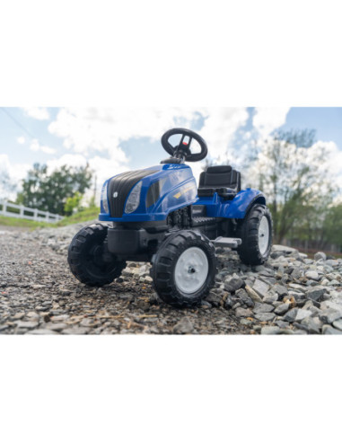 FALK Traktor na Pedały New Holland Duży z Przyczepką + Otwierana Maska od 2 lat