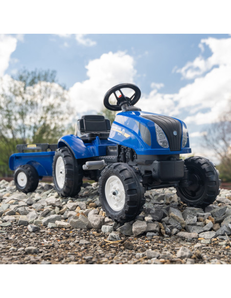 FALK Traktor na Pedały New Holland Duży z Przyczepką + Otwierana Maska od 2 lat