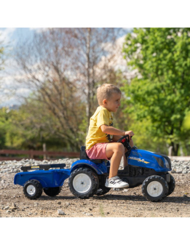 FALK Traktor na Pedały New Holland Duży z Przyczepką + Otwierana Maska od 2 lat